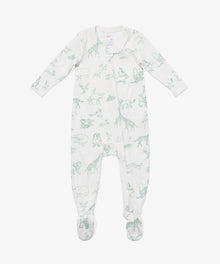 Kids Unisex | Marley Zip Pajama | Green/White