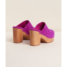 Marlo Low Heel Wooden Clog | Azalea Suede