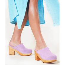 Marlo Low Heel Wooden Clog | Lilac