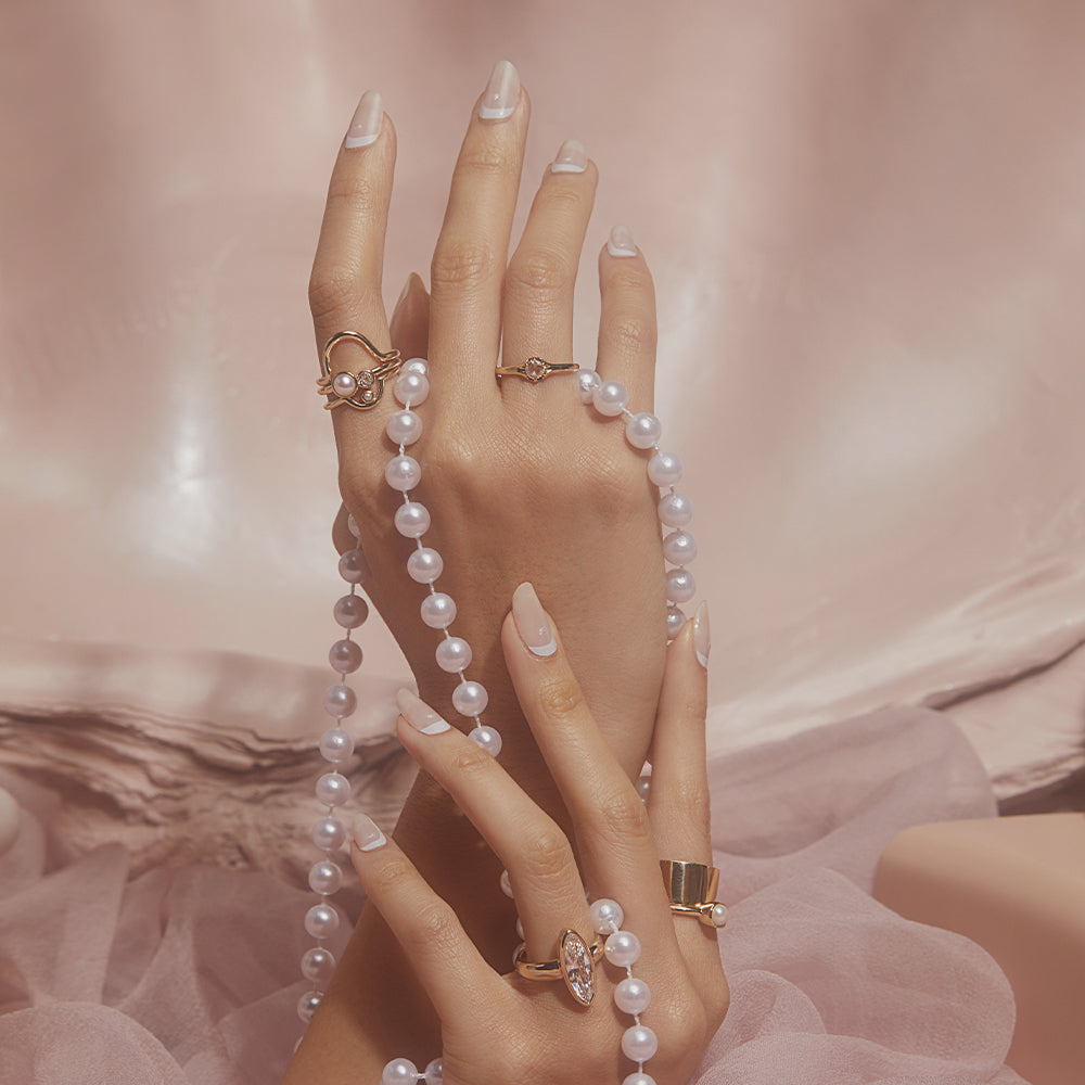 Women | Pearl & Antique Diamond Toi et Moi | 14k Rose Gold