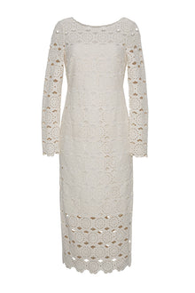 Marsielle Dress | Floral Natural Crochet
