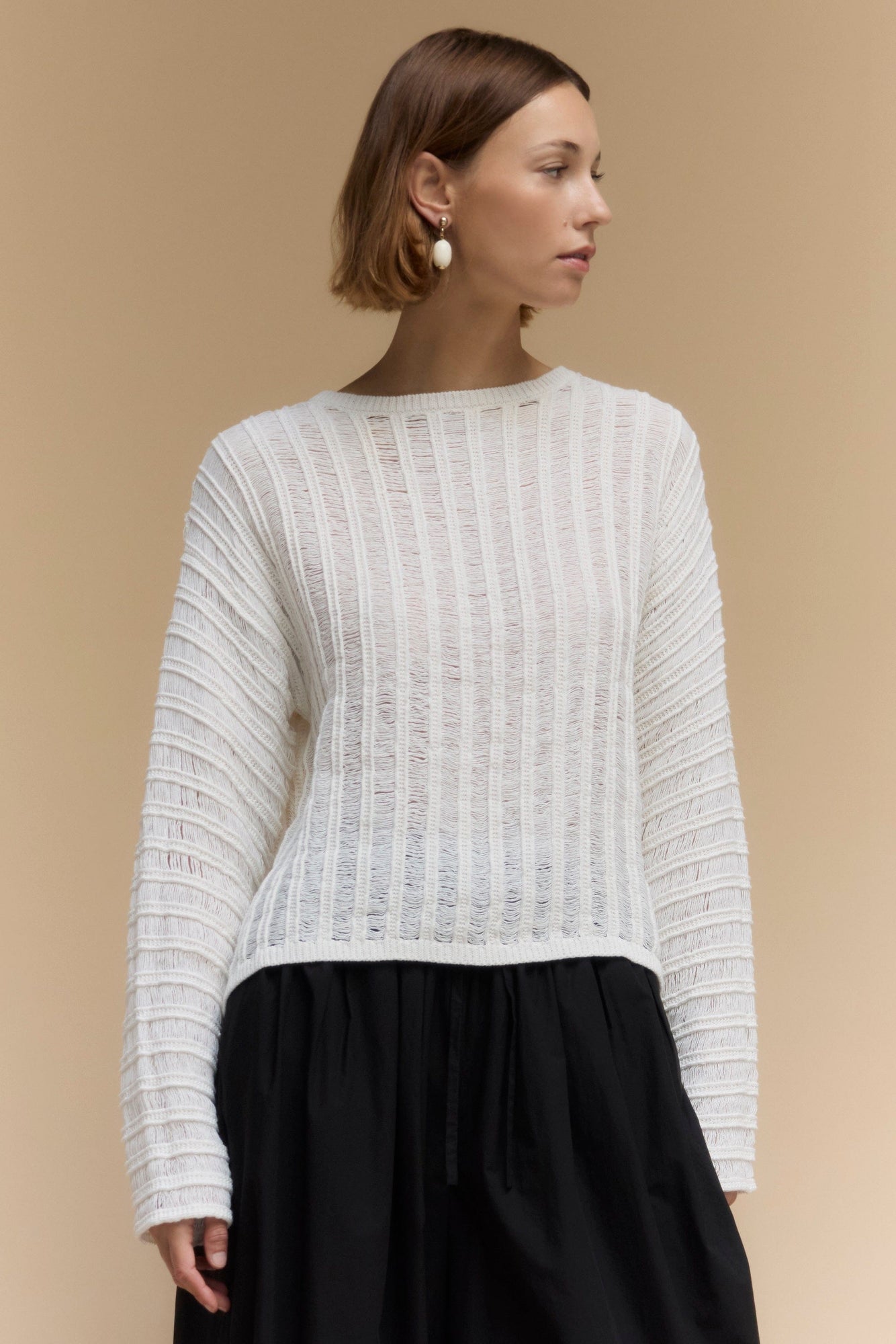 Mali | Matteo Open-Knit Cotton Sweater in Size Small