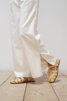 HEREU Bena Cream Leather Sandals