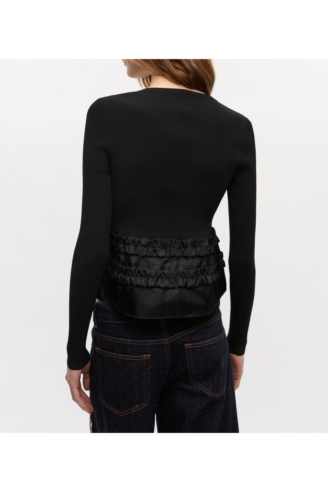 Melange Knit Cardigan | Black