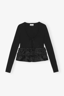 Melange Knit Cardigan | Black