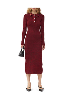 Melange Rib Polo Dress | High Risk Red