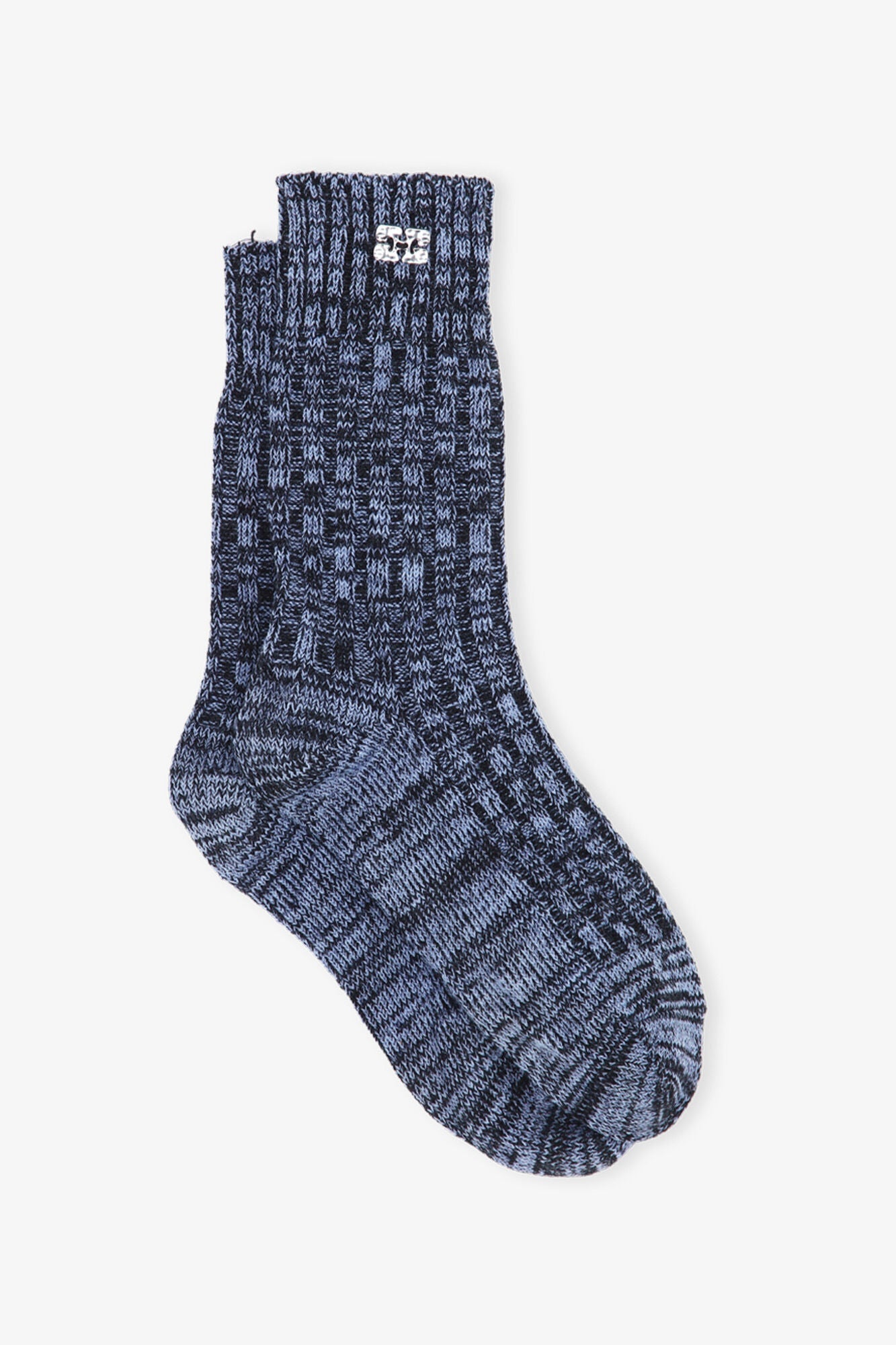 Melange Ribbed Socks | Dusty Blue