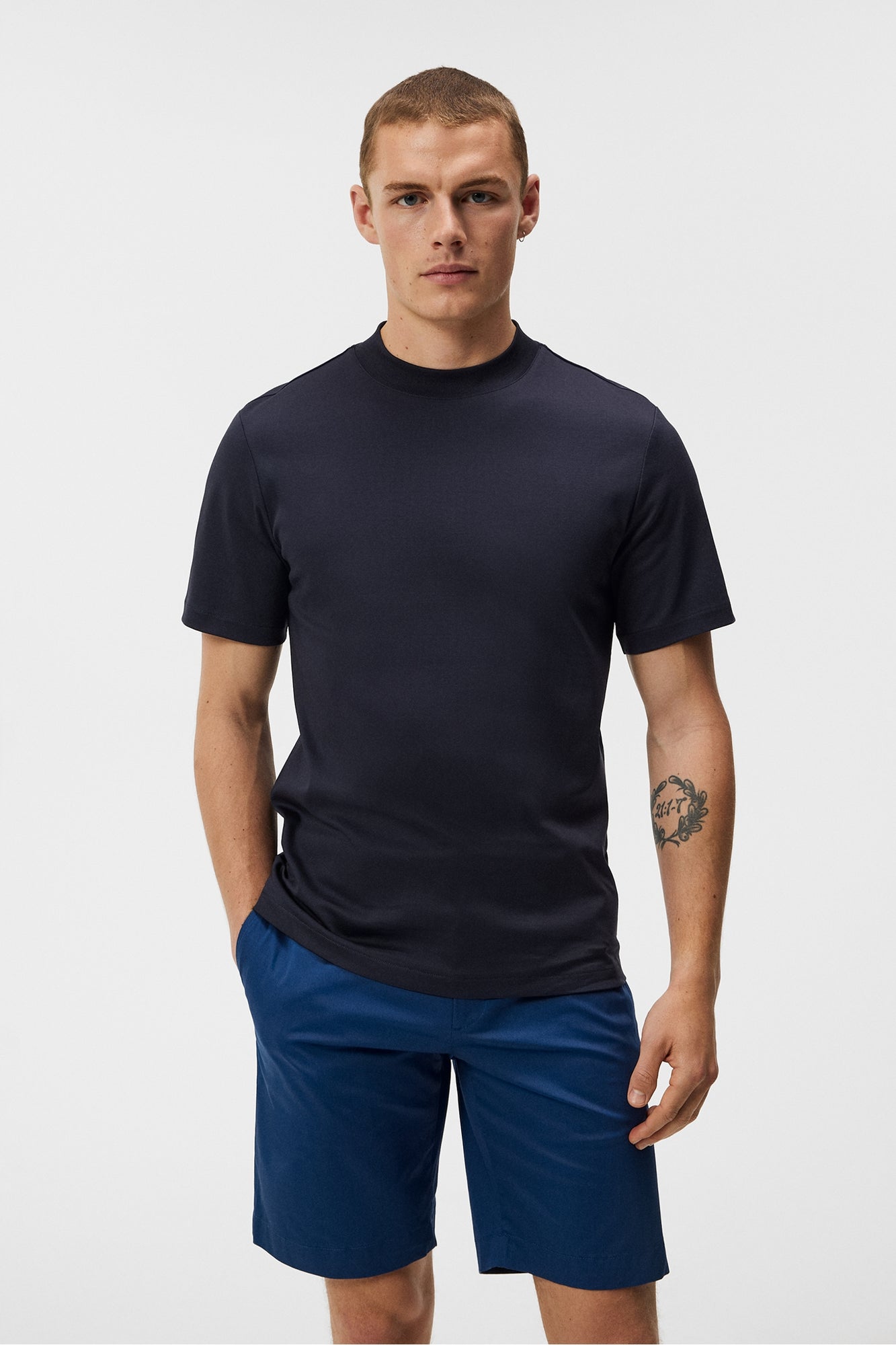 Men | Ace Mock Neck T-Shirt | JL Navy (V2)