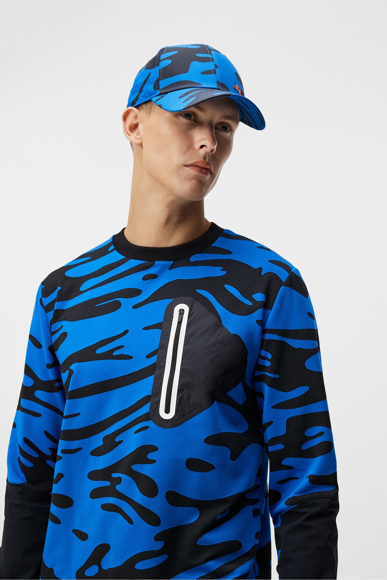 Men | Alonso Jacquard Creneck | Neptune Nautical Blue