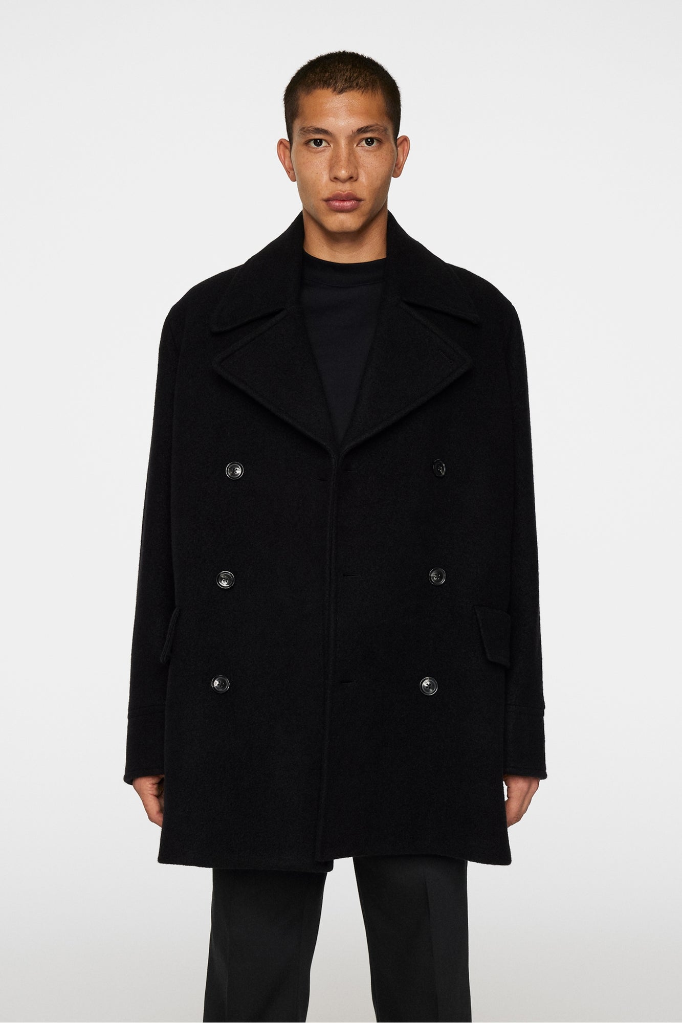 Men | Arno Double Breasted Coat | Black