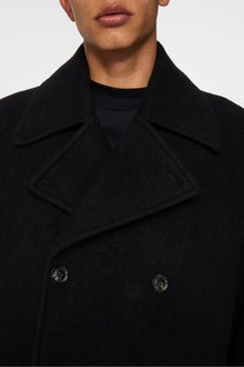 Men | Arno Double Breasted Coat | Black
