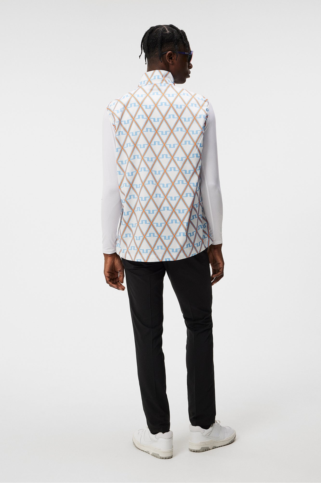 Men | Ash Light Packable Vest Print | Little Boy Blue Diamond