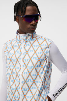 Men | Ash Light Packable Vest Print | Little Boy Blue Diamond