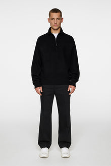 Men | Bon Boiled Wool Quarter Zip | Black