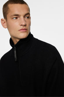 Men | Bon Boiled Wool Quarter Zip | Black