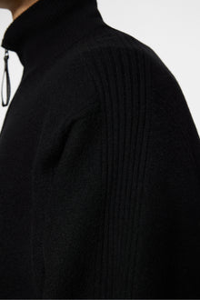 Men | Bon Boiled Wool Quarter Zip | Black