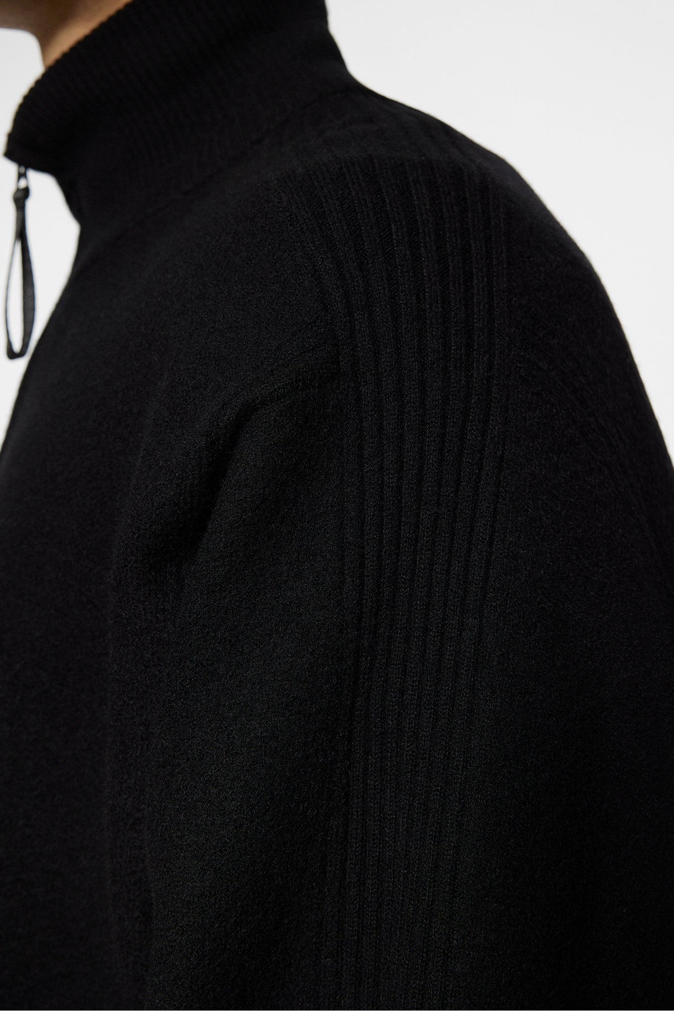 Men | Bon Boiled Wool Quarter Zip | Black