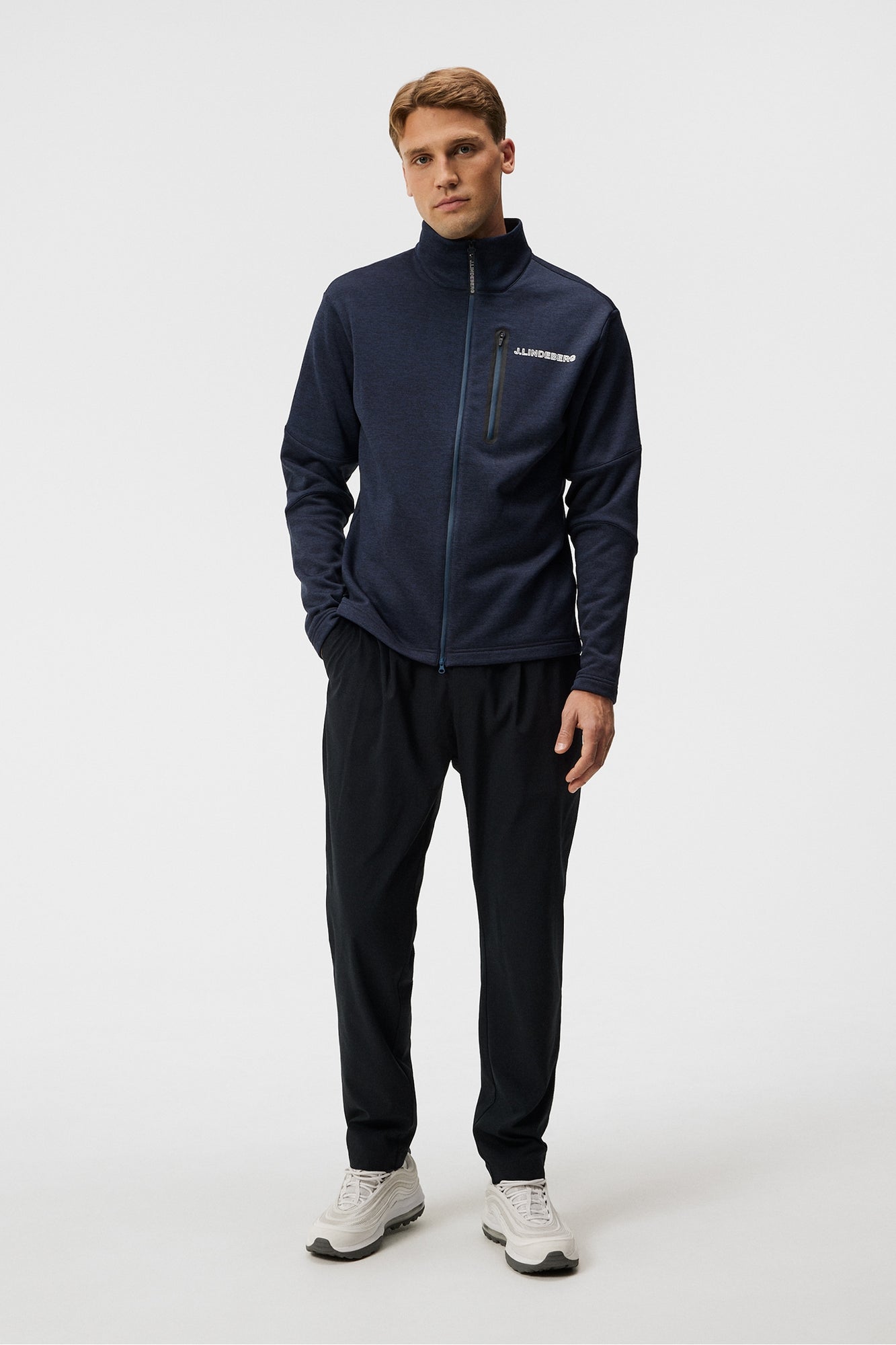 Men | Brush Full Zip Midlayer | Navy Melange
