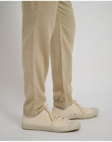Men | Button Front Elastic Linen Pant | Sand