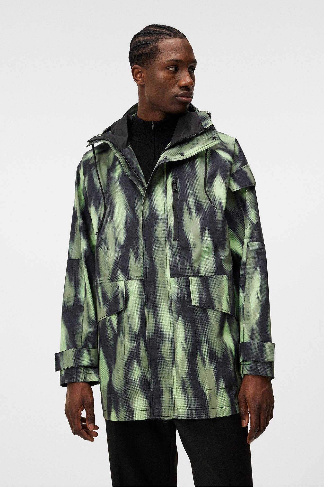 Men | Cadian Printed Jacket | Oil Green