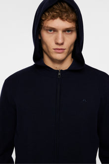 Men | Cameron Hooded Knit Full Zip | JL Navy