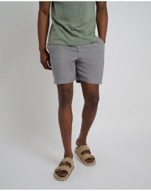 Men | Classic Pull On Linen Short 6In | Charcoal Gray