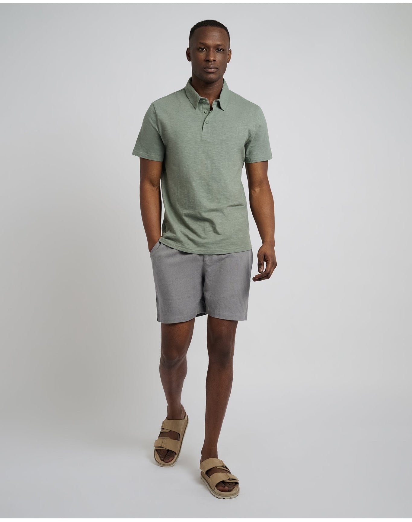 Men | Classic Pull On Linen Short 6In | Charcoal Gray