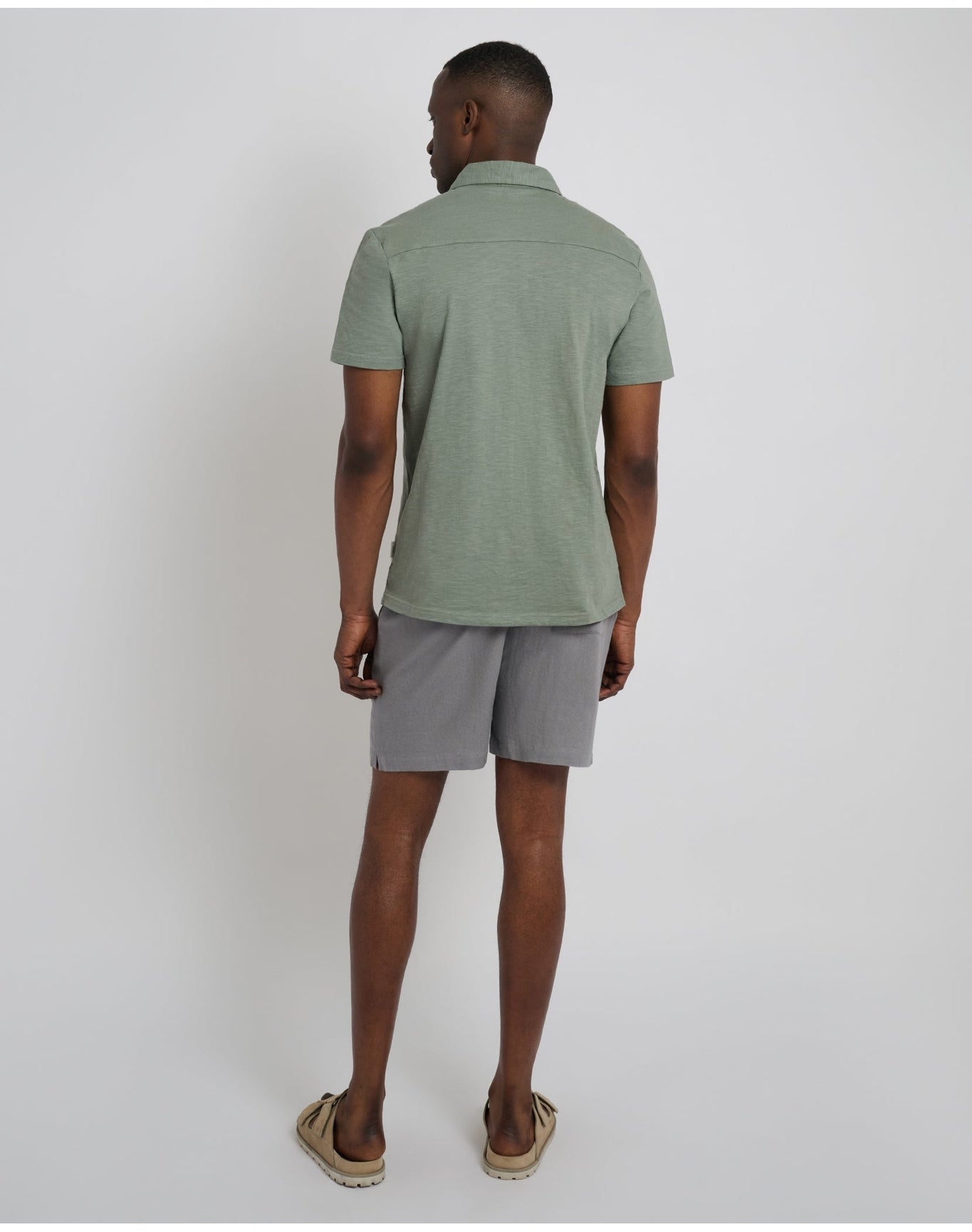 Men | Classic Pull On Linen Short 6In | Charcoal Gray