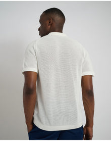 Men | Crochet Knit Button Up Shirt | White VTAG V2