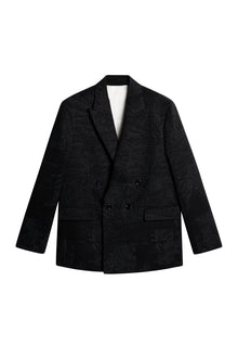 Men | David U Jacquard Blazer | Black
