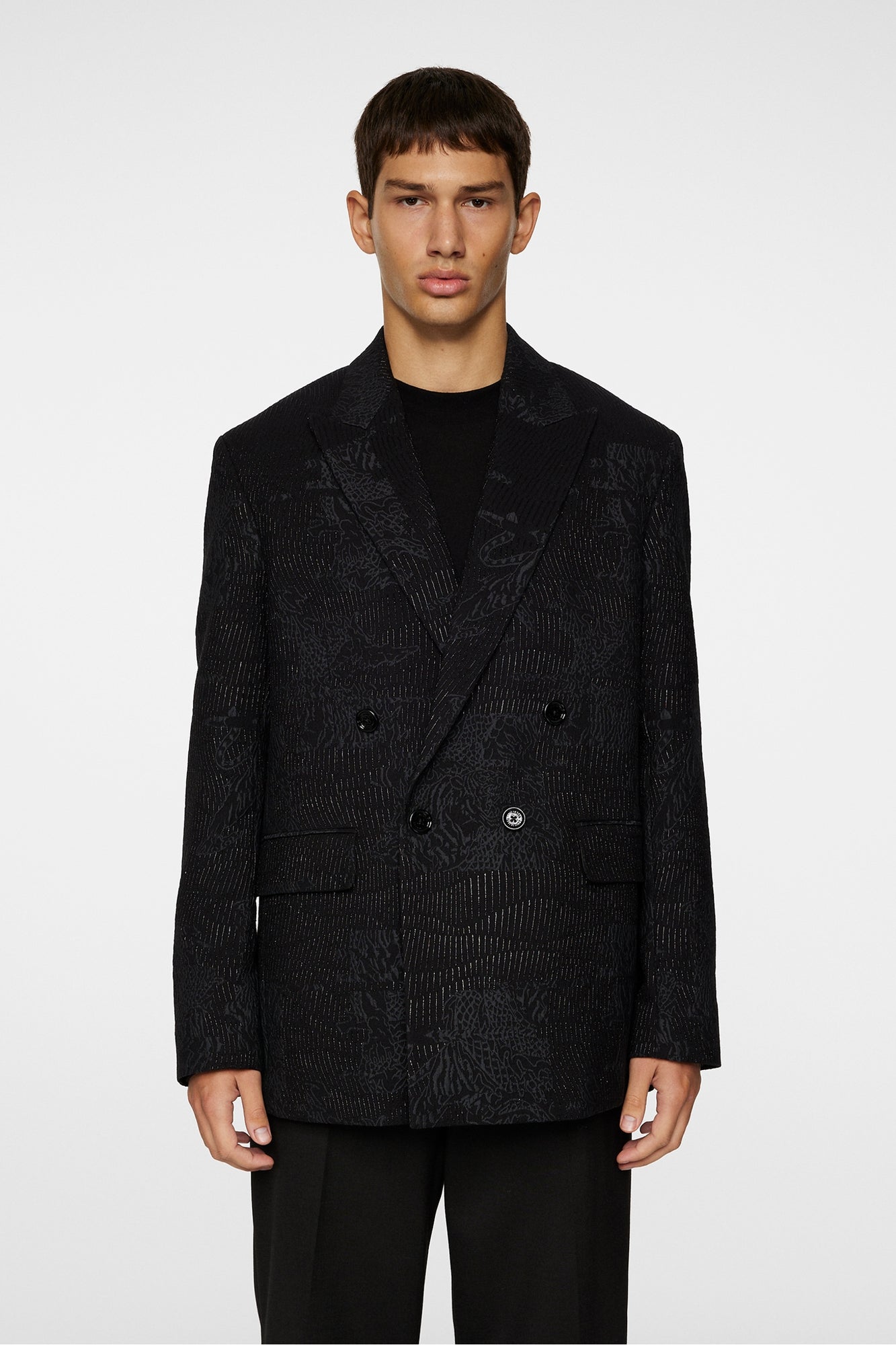 Men | David U Jacquard Blazer | Black