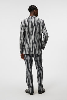 Men | Dorian Printed Linen Mix | Black