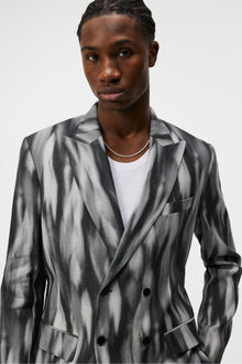 Men | Dorian Printed Linen Mix | Black