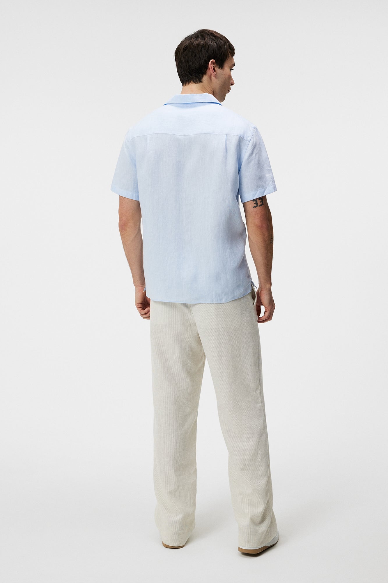 Men | Elio Linen Melange Shirt | Chambray Blue