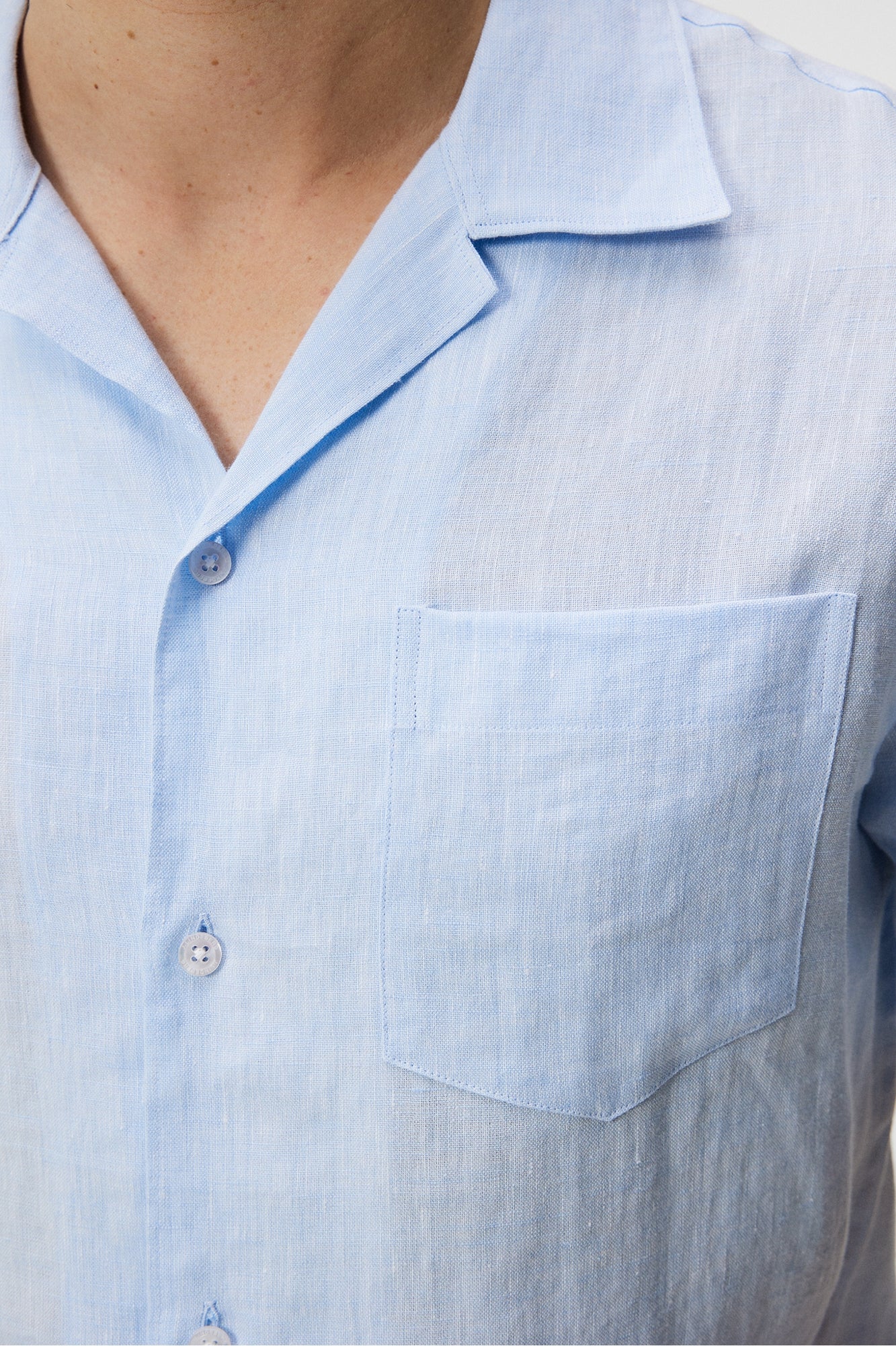 Men | Elio Linen Melange Shirt | Chambray Blue