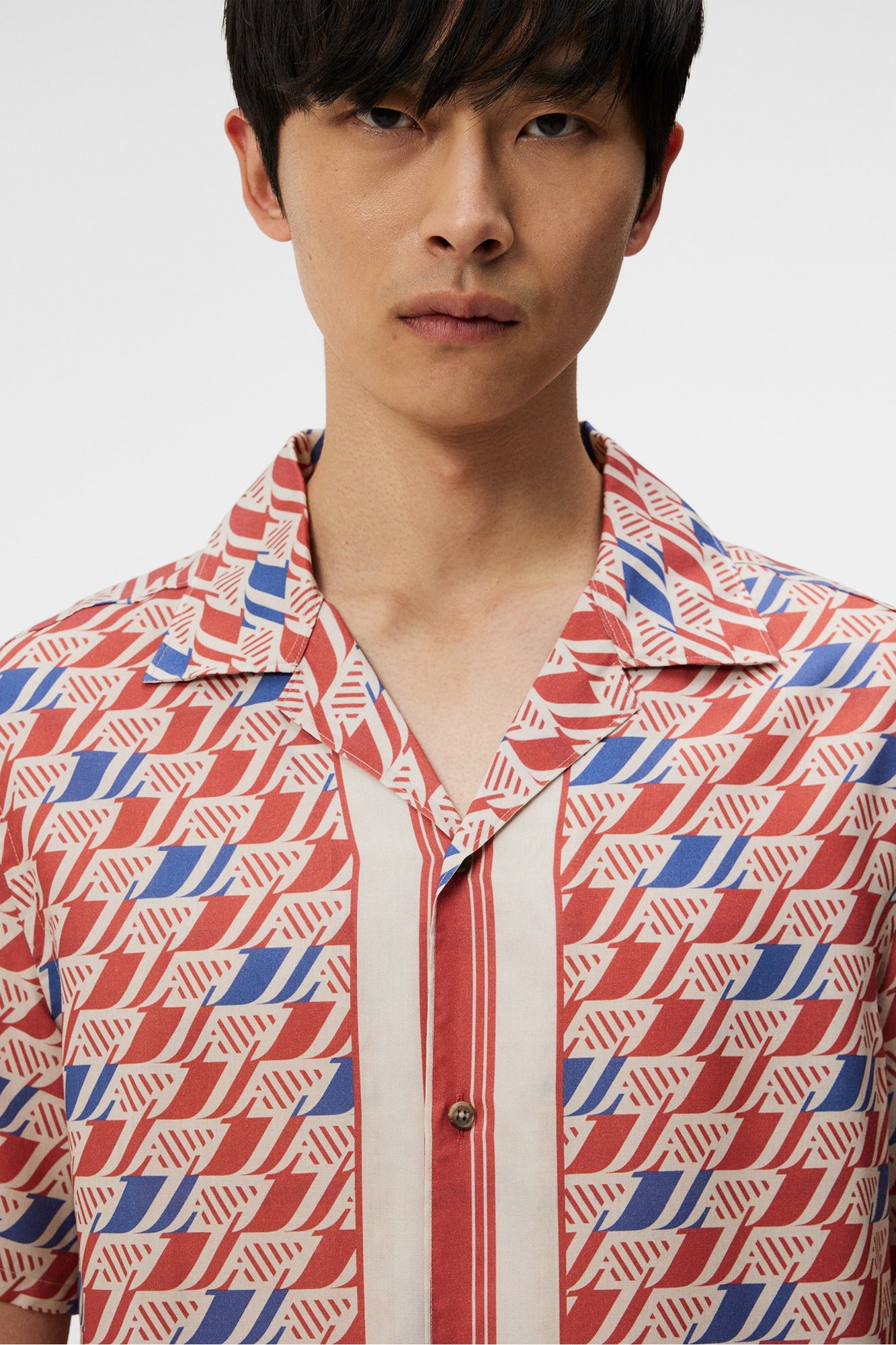 Men | Elio Tencel Print Shirt | Monogra | Moto Monogram Border Cedar