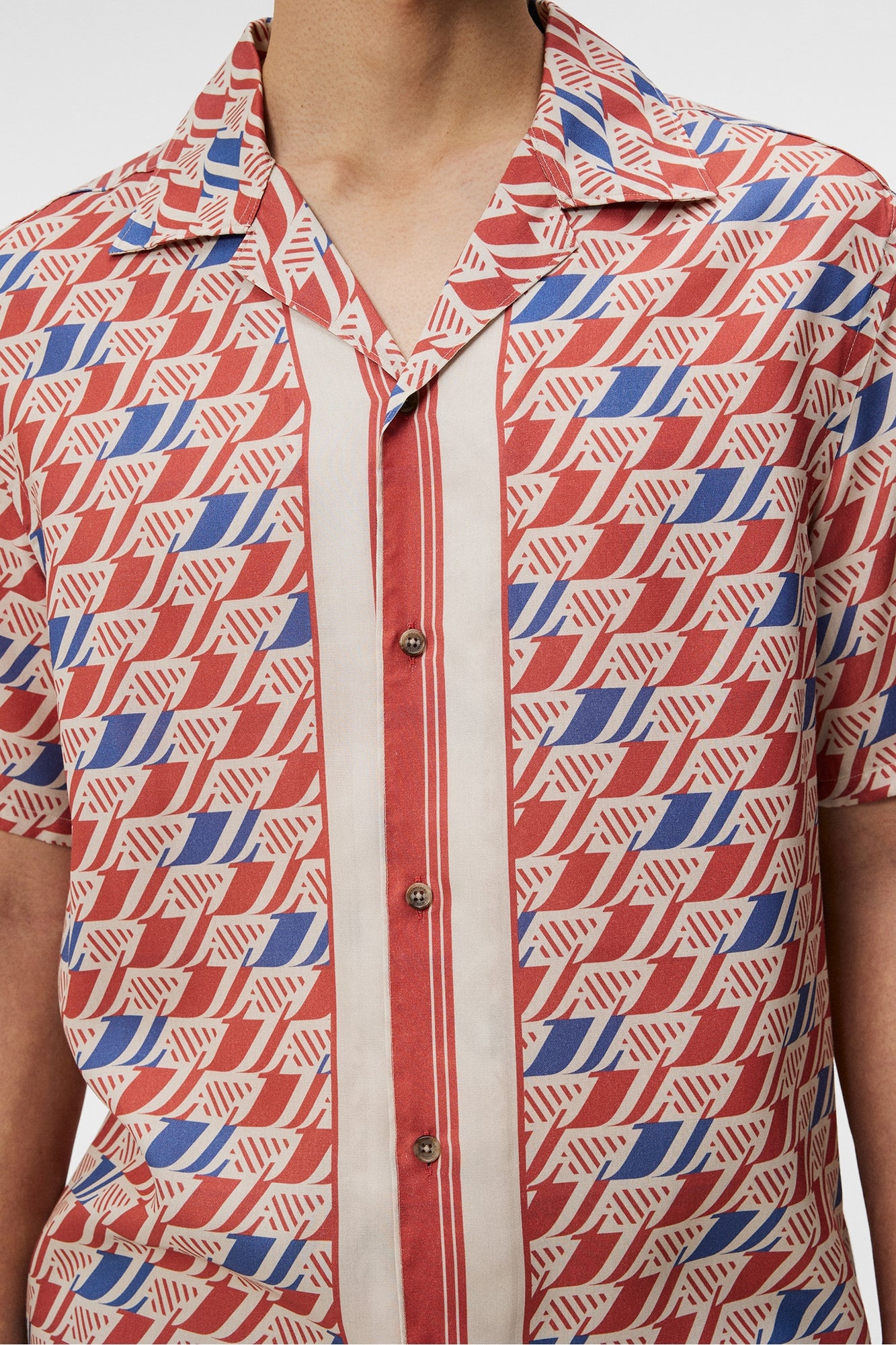 Men | Elio Tencel Print Shirt | Monogra | Moto Monogram Border Cedar