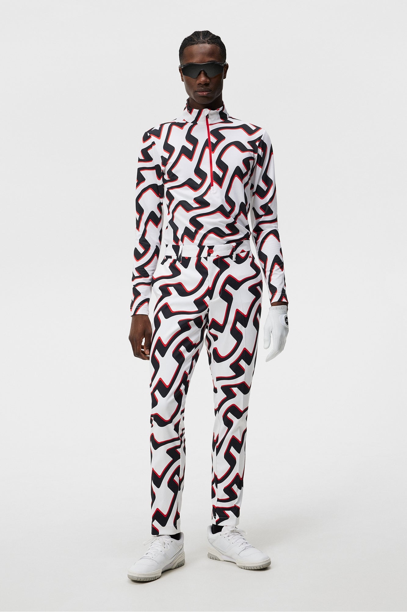 Men | Ellott Print Pant | Bridge Wave White