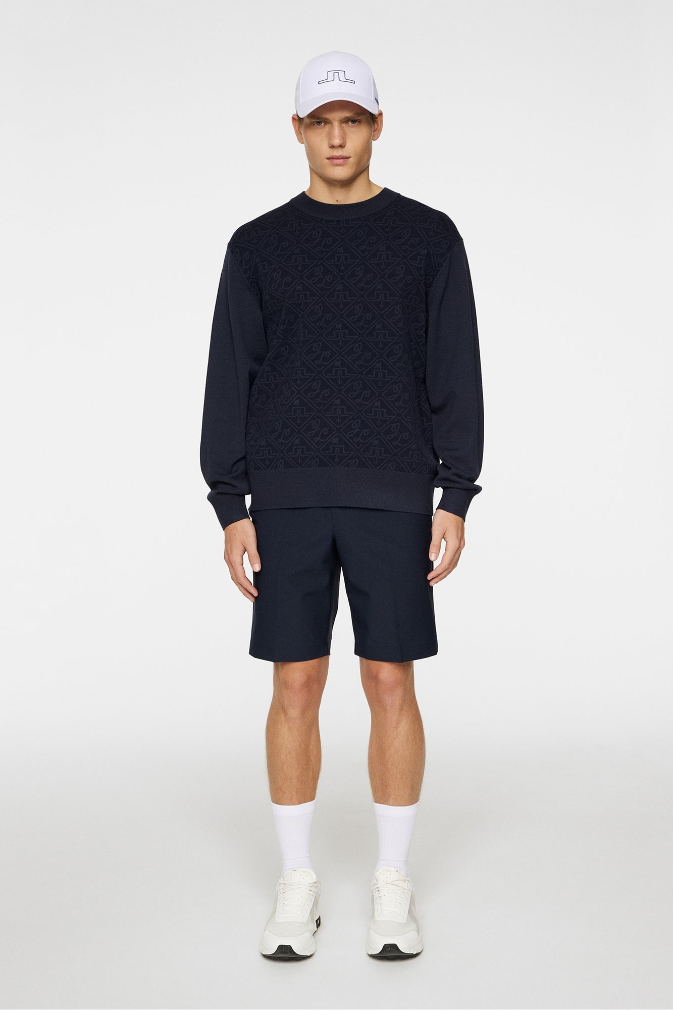 Men | Finn Jacquard Knitted Sweater | JL Navy