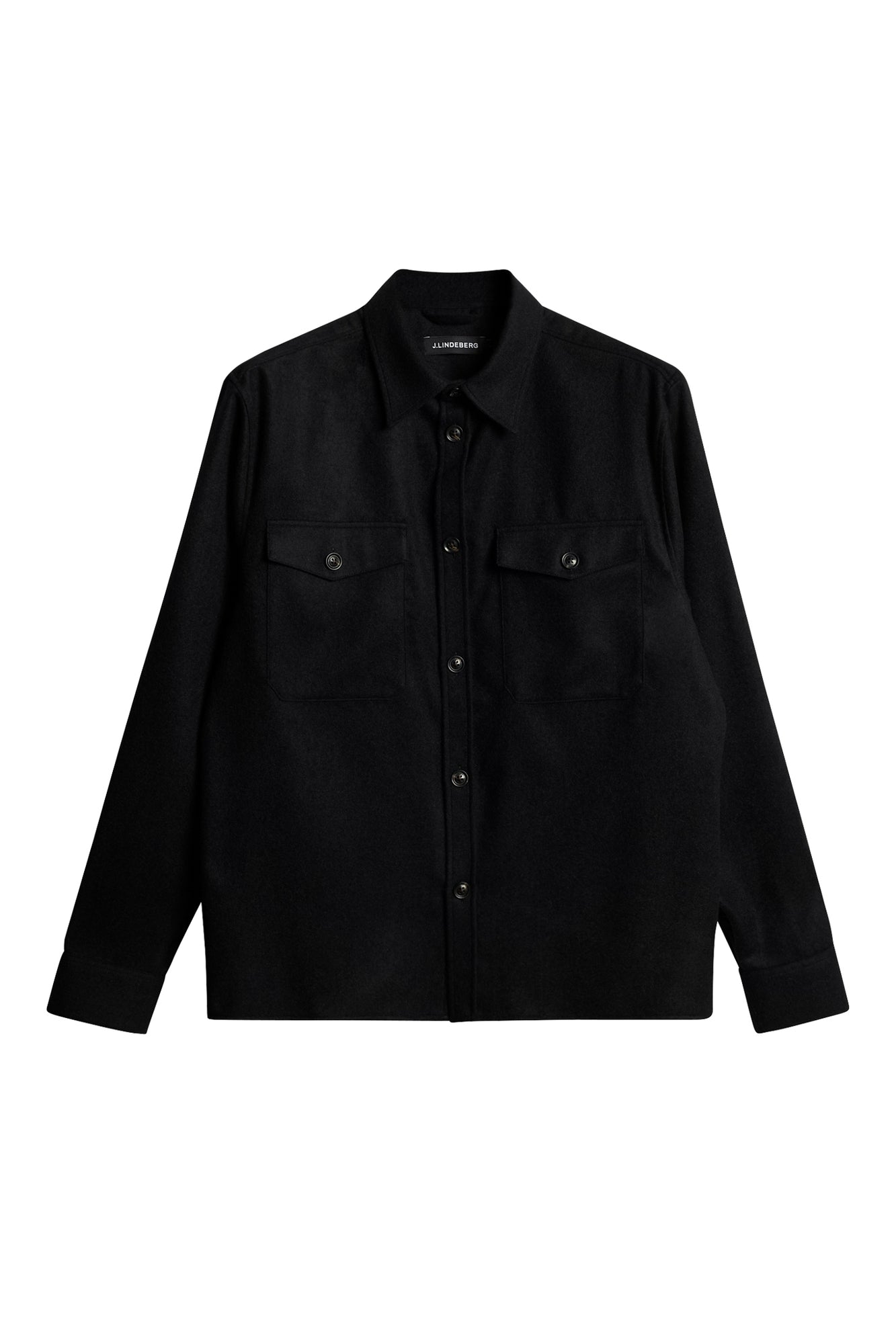 Men | Flat Wool Overshirt | Black (V1)