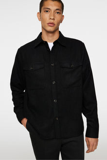Men | Flat Wool Overshirt | Black (V1)