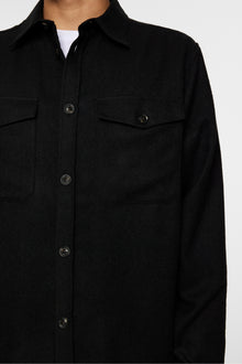 Men | Flat Wool Overshirt | Black (V1)