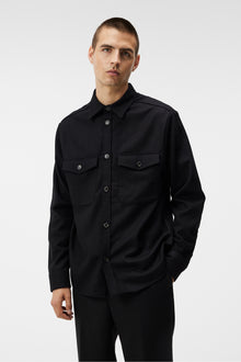 Men | Flat Wool Overshirt | Black (V2)