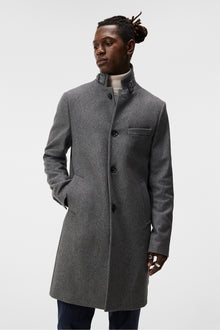 Men | Holger Melton Coat | Mid Grey Melange