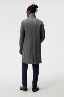 Men | Holger Melton Coat | Mid Grey Melange