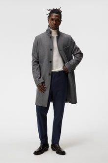 Men | Holger Melton Coat | Mid Grey Melange