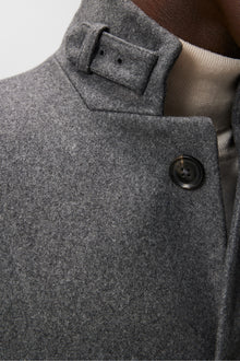 Men | Holger Melton Coat | Mid Grey Melange