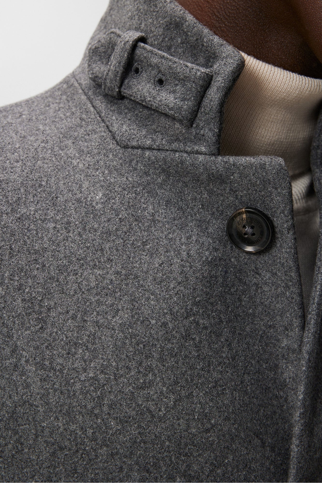 Men | Holger Melton Coat | Mid Grey Melange