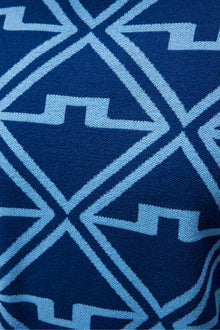 Men | Isaac Jacquard Knitted Sweater | Estate Blue Diamond