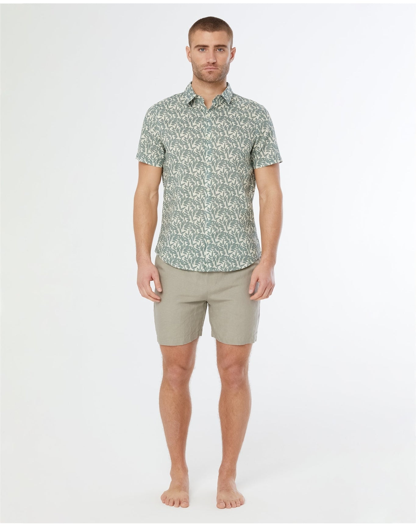 Men | Jack Air Linen Shirt | Cream Sage